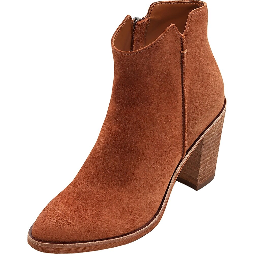 dolce vita stacked heel suede ankle booties