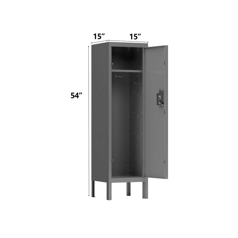 Roomfitters 1 Door Tall Metal Storage Locker, Retro Industrial Steel Cabinet for Gym Office or Bedroom