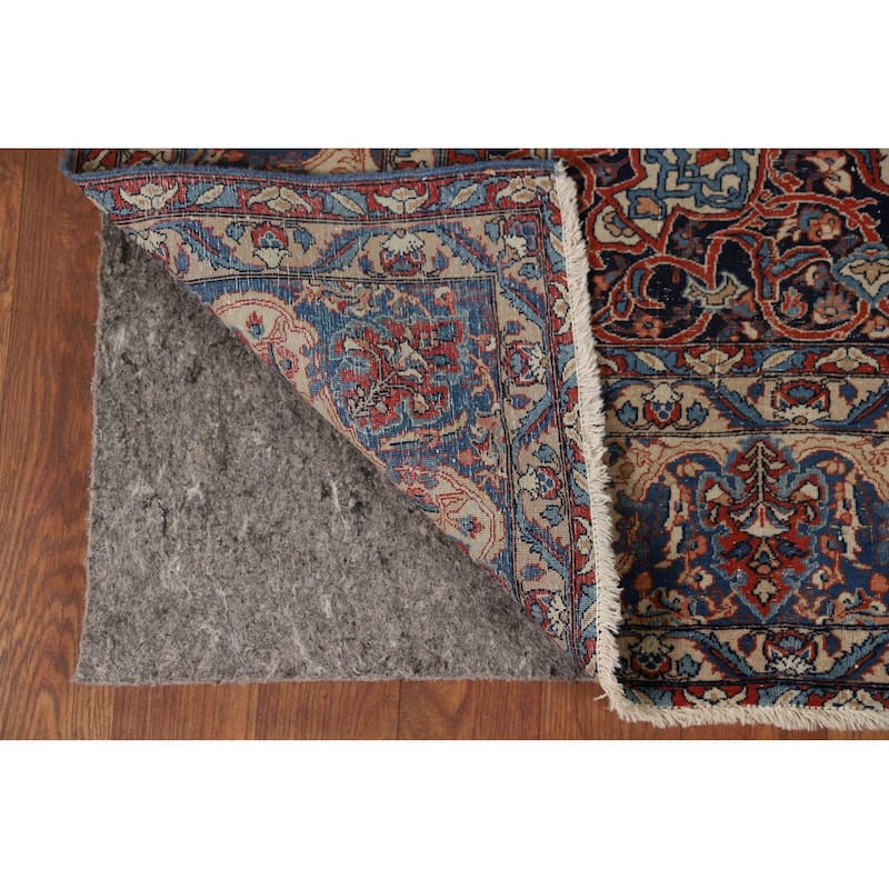 Pre-1900 Antique Isfahan Vegetable Dye Persian Rug Handmade Wool Carpet - 4'7" x 6'7"