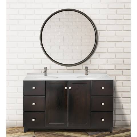 Design House Cultured Marble Single Faucet Hole Double Vanity Top 73", Solid White