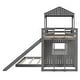 preview thumbnail 12 of 14, Playhouse Twin Over Full Wooden Bunk Bed, Farmhouse Safety Guardrail Bed with Ladder and Slide