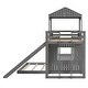 preview thumbnail 42 of 44, Twin Over Full Bunk Bed with Playhouse & Ladder - Farmhouse Style