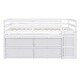 preview thumbnail 3 of 34, Twin/Full Size Low Loft Bed with Retractable Writing Desk and 4 Drawers, Wooden Loft Bed Frame w/ Lateral Portable Desk & Ladder