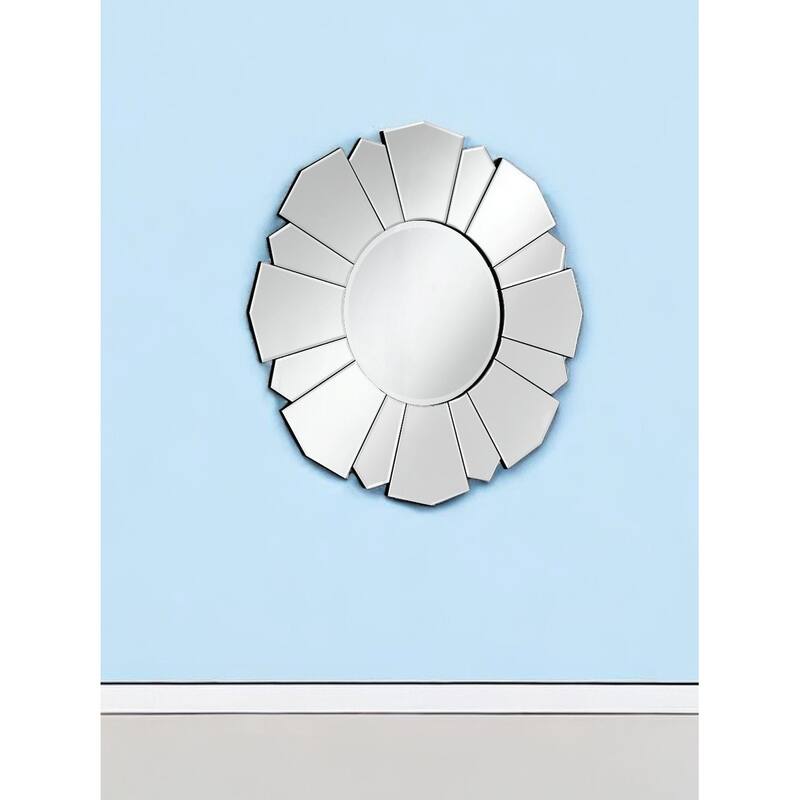 HomeRoots 33" Clear Abstract Unframed Accent Mirror - 32.7' X '32.7' X '0.7 - 32.7' X '32.7' X '0.7 - Clear