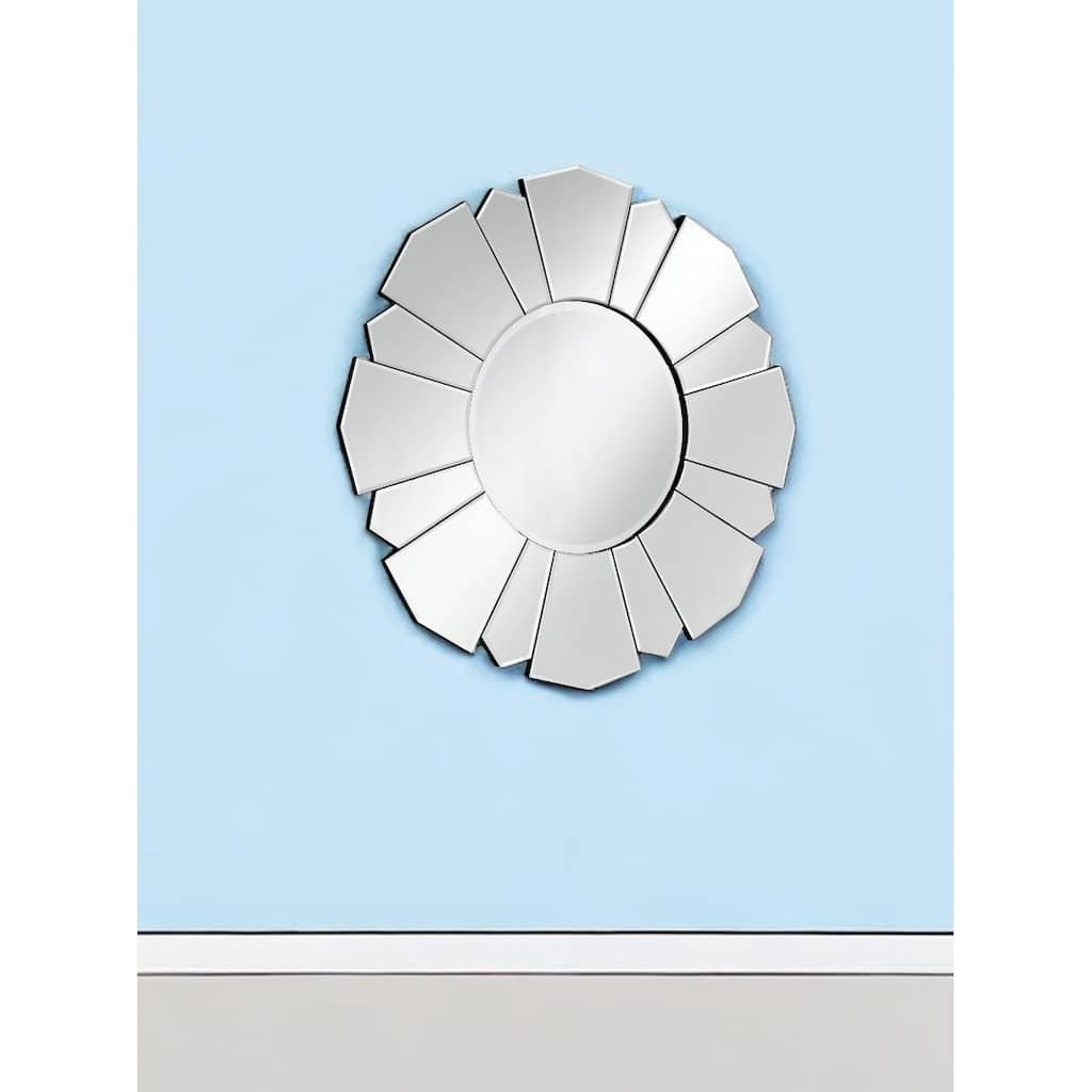 HomeRoots 33" Clear Abstract Unframed Accent Mirror - 32.7' X '32.7' X '0.7