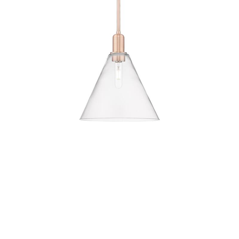 Innovations Lighting 716-1S-14-12 Berkshire Glass Pendant Berkshire - Antique Copper / Clear