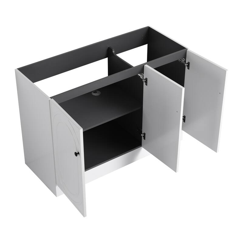 Modern 48 Inch Freestanding Bathroom Vanity Base without Sink, Storage Cabinet with Soft-Close Doors and Adjustable Shelves