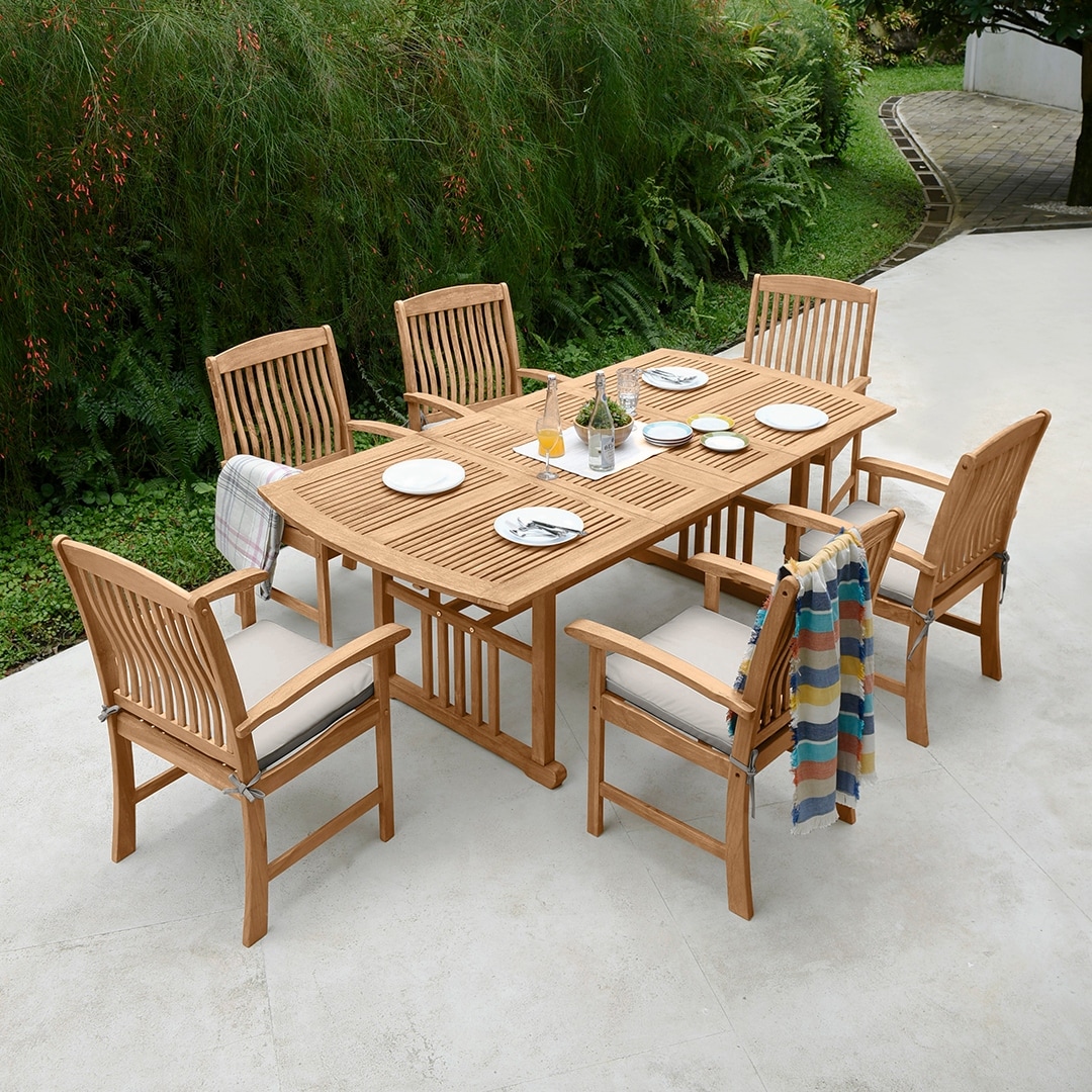 Martha stewart 7 piece best sale outdoor dining set teak