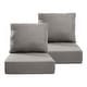 preview thumbnail 1 of 6, Gymojoy 6-Inch Thick Outdoor Deep Seating Cushion Set, 22"/24" Wide Options, Waterproof & Fade Resistant for Patio Furniture 22in - 2 Set - Grey