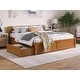 preview thumbnail 9 of 83, Orlando Platform Bed with Footboard and Storage Drawers Light Toffee - King