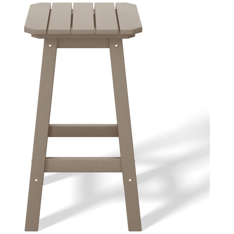 Laguna Hdpe All Weather Outdoor Patio 24" Square Counter Stool (Set Of 3)