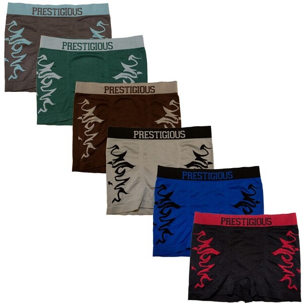 Men's 6-Pack Seamless Fire Print Boxer Briefs