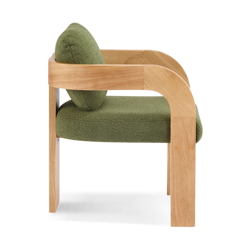 2-Pack Dining Chairs with Pillow Back, Solid Wood Frame