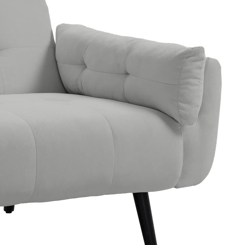 2Set Adjustable Backrest Convertible Futon Sleeper Couch