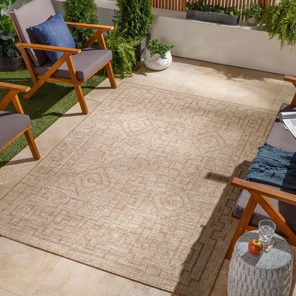 slide 2 of 11, Livabliss Lynton Southwestern Border Indoor/ Outdoor Area Rug