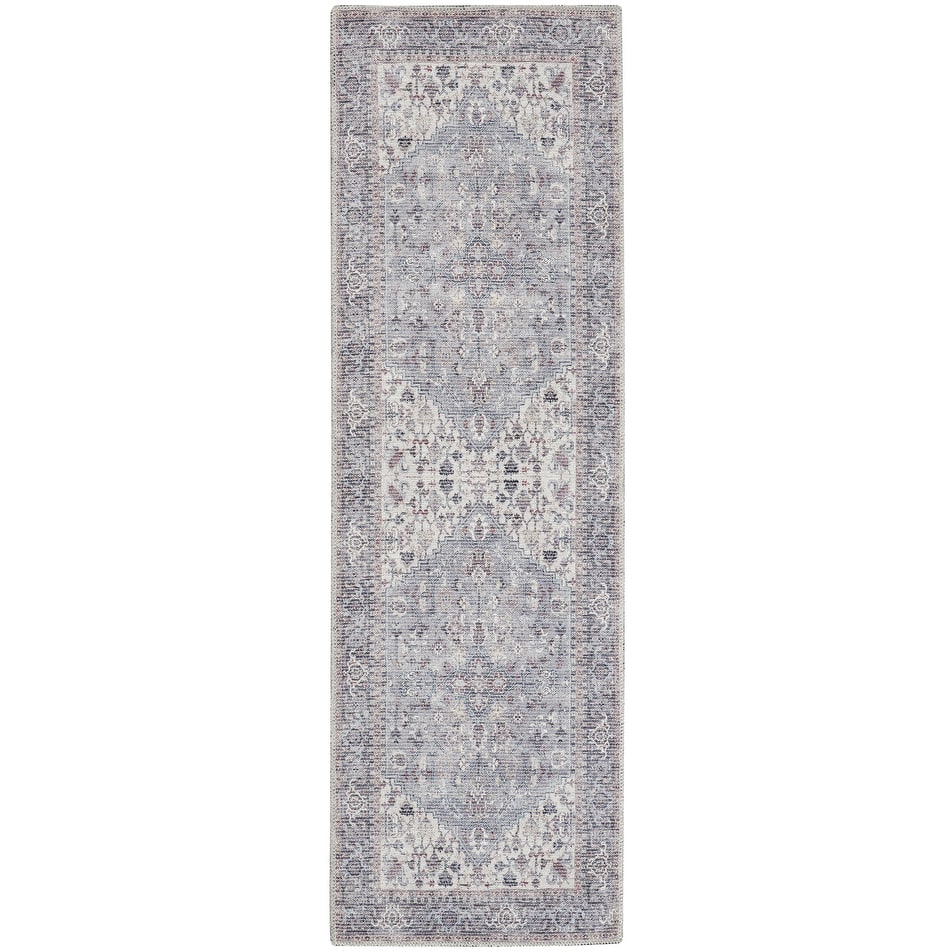 Quyoh Power Loomed Distressed Floral Area Rug By HomeRoots - 8' Runner