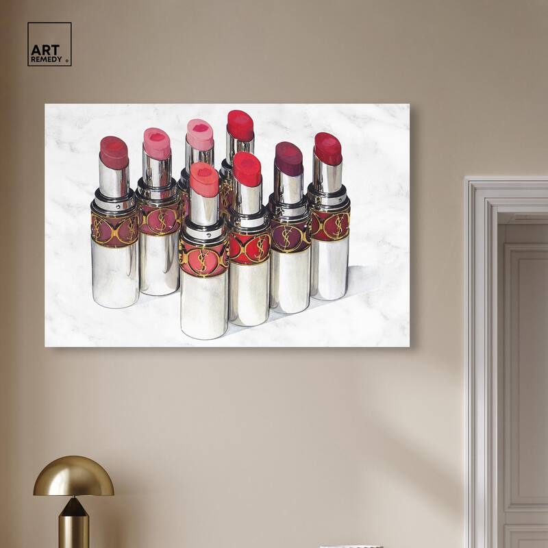Doll Memories - Lipsticks 22 Canvas by Art Remedy, Gallery Wrapped