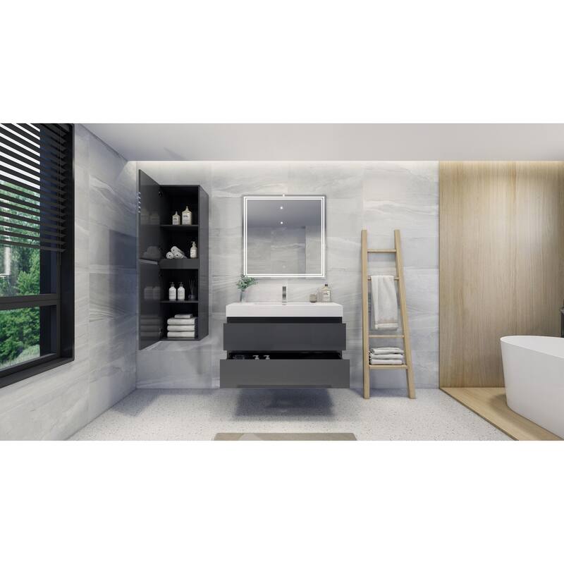 Baillie 42'' Wall-Mounted Vanity with Reinforced Acrylic Sink