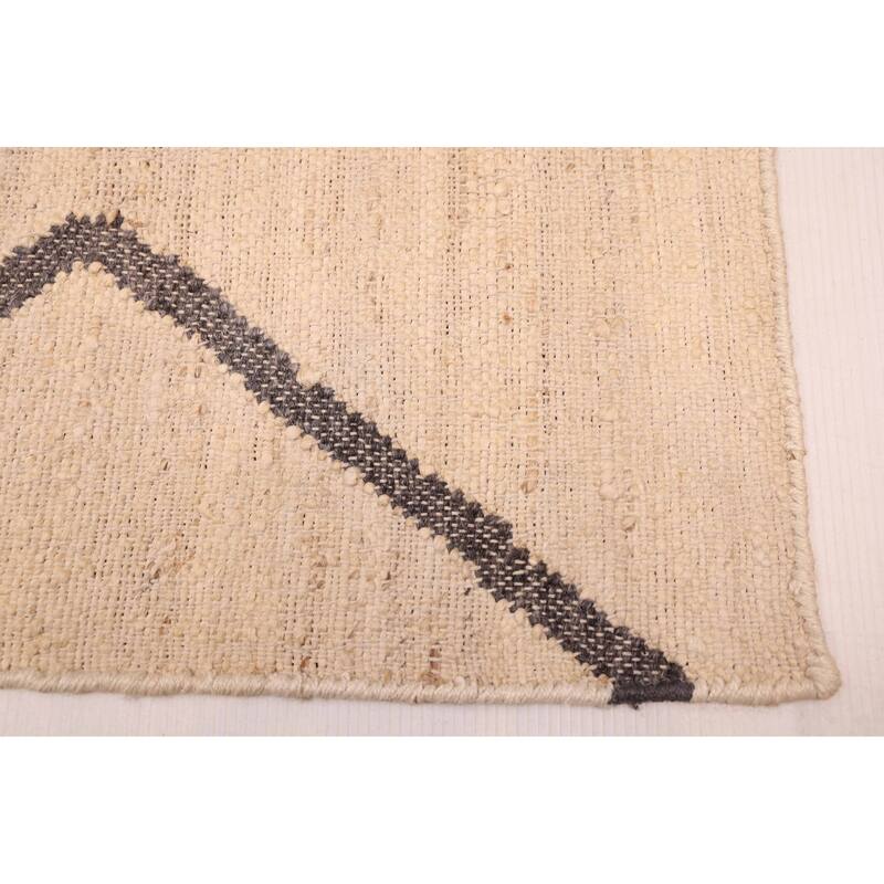 ECARPETGALLERY Flat-Weave Palas Denizli Cream Jute, Rayon Kilim - 5'4 x 7'5