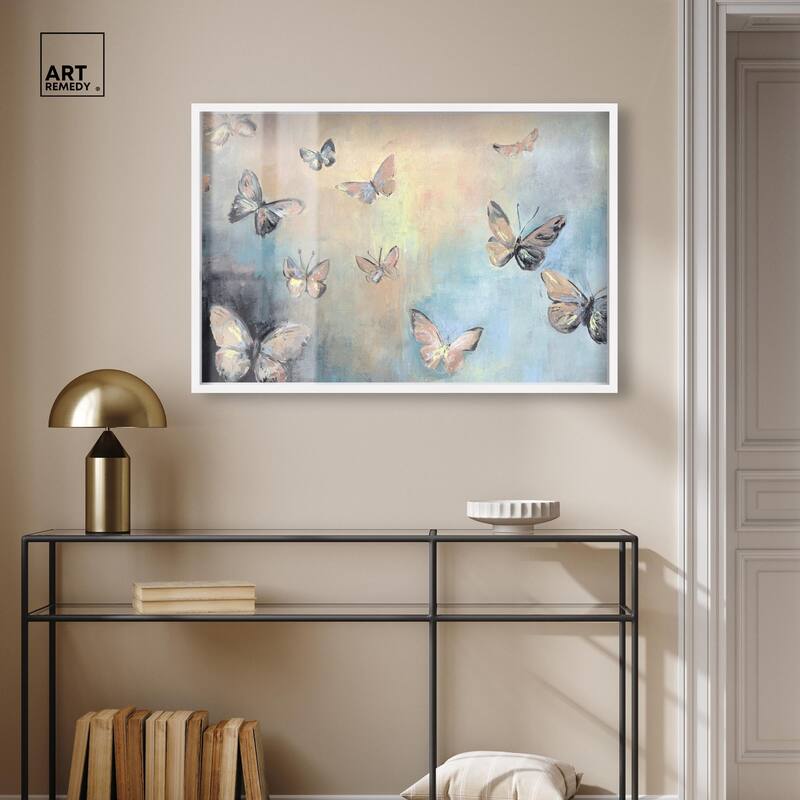 Textured Butterflies I Shadowbox by Art Remedy