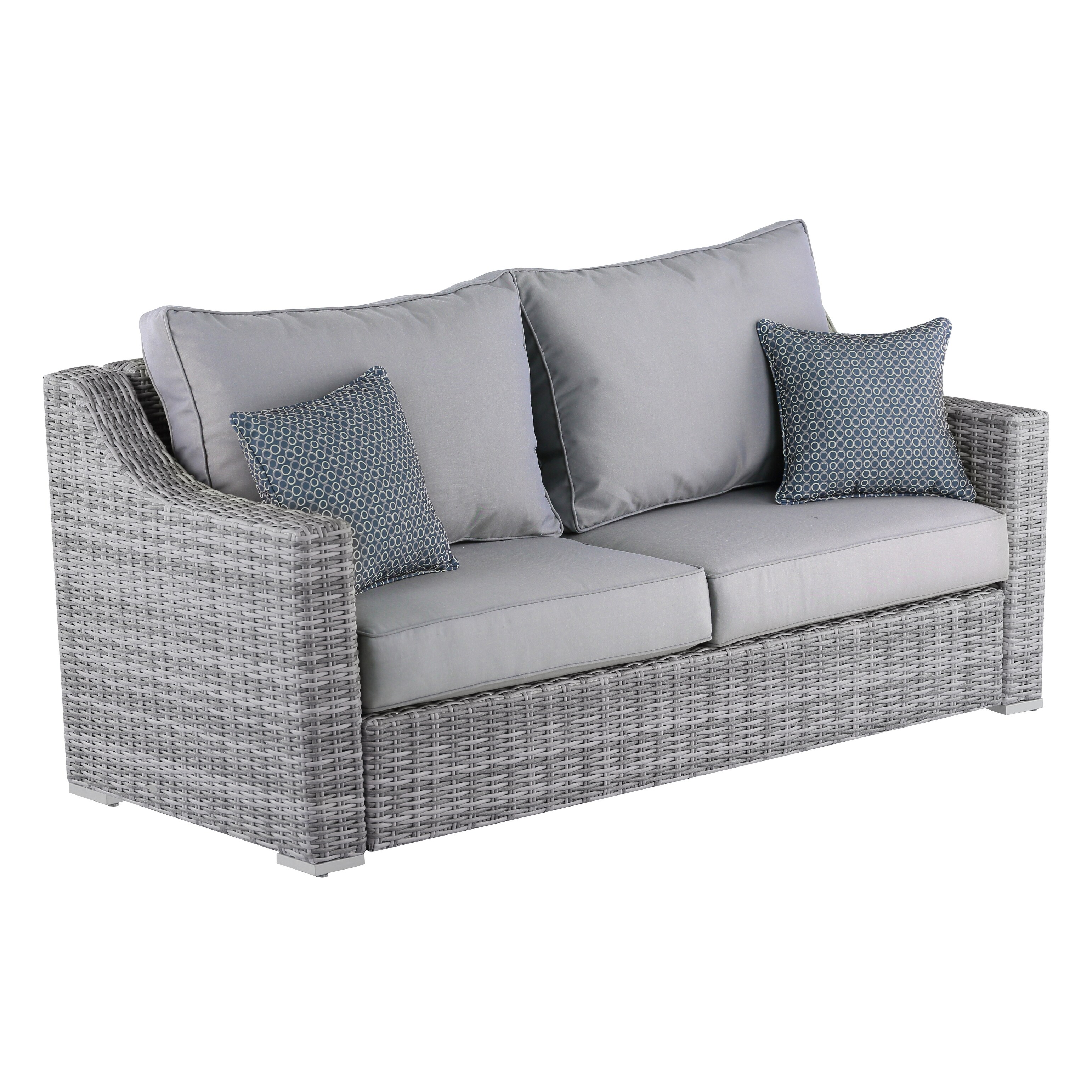 Elle Decor Vallauris Outdoor 73 Sofa Gray Wicker Overstock 15865699
