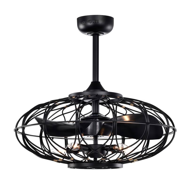 Melton 26 Inch Clean Line Matte Black Fandelier with Remote