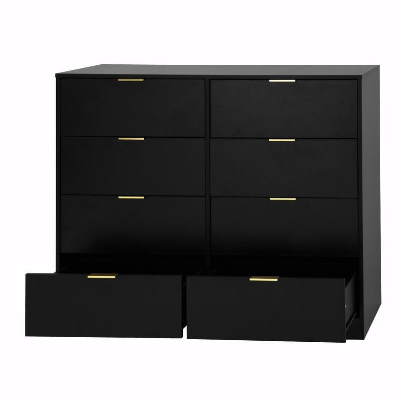 8-Drawer Tall Wood Dresser, Modern Handle-Free Storage Chest for Bedroom, Living Room or Hallway