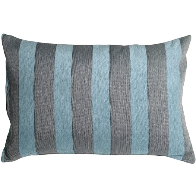 Brackendale Stripes Rectangular 16x24 Throw Pillow with Polyfill Insert, Sea Blue