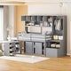 preview thumbnail 3 of 12, Gray Wooden Twin Loft Bed with Wardrobe, Desk, Shelves & Drawers