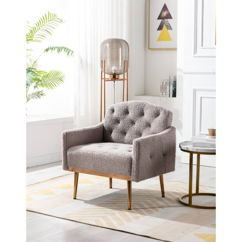 Tufted Decorative Fabric Armchair