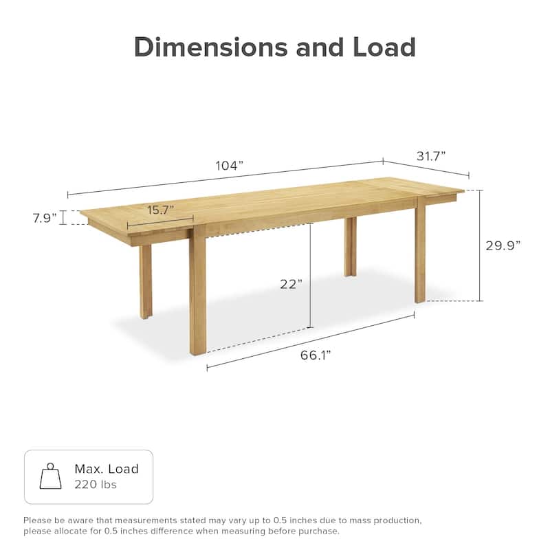 Mopio Logan Solid Wood Dining Table, Modern Farmhouse Solid Rubberwood with light wire brush for Dining Room and Kitchen
