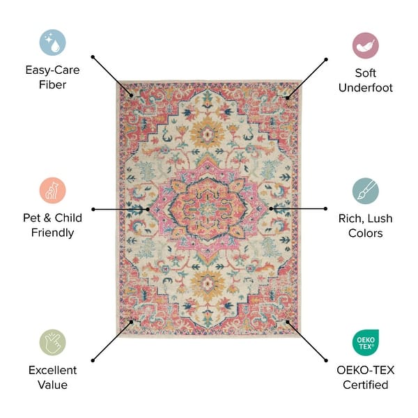 Porch & Den Dobbin Vintage Persian Medallion Farmhouse Area Rug