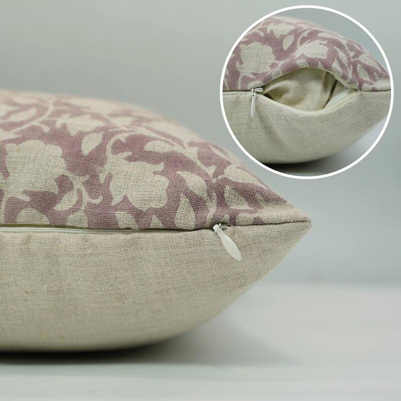 Fabdivine Light Purple Soft Pure Linen Fabric Bohemian Pillow Cover Decoration