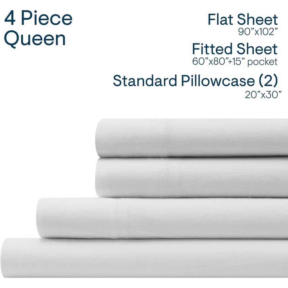 Aeropostale Super Soft White Jersey Knit Sheet Set All-Season Comfort