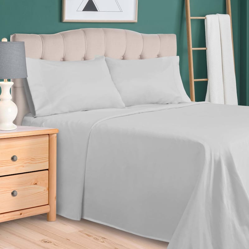 Superior Egyptian Cotton 700 Thread Count Eco-Friendly Solid Sheet Set - Full - Chrome