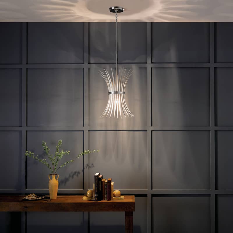 Kichler Lighting Baile 12 inch 1-Light Mini Pendant Greige and Brushed Nickel
