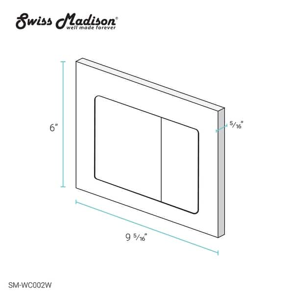 dimension image slide 1 of 8, Swiss Madison Wall Mount Toilet Actuator Flush Push button Plate