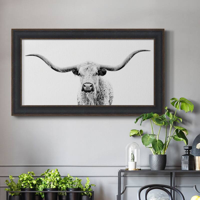 Longhorn Gaze Premium Framed Canvas- Ready to Hang