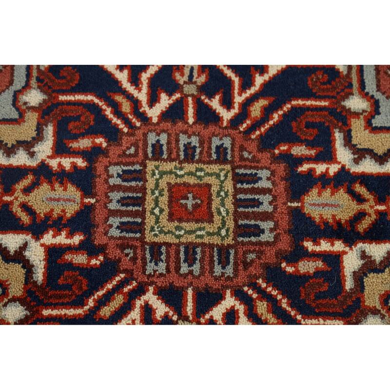 Heriz Serapi Indian Area Rug Hand-Knotted Wool Carpet - 7'9"x 9'8"