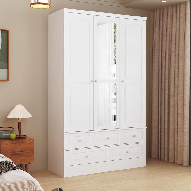 78.7"H Combo Twin Wardrobe Set Elegance Meets Utility Armoires Closet