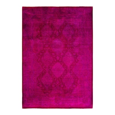 Contemporary Overdyed Wool Hand Knotted Area Rug - 6' 2" x 8' 10"