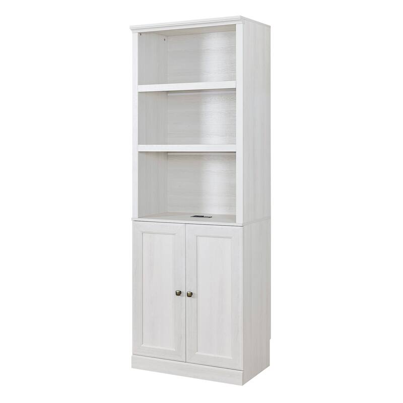 3 Open Shelves Bookcase Side Cabinet Storage Shelves,1 Doors Bookshelf with USB Port,Suitable for Home Office Storage