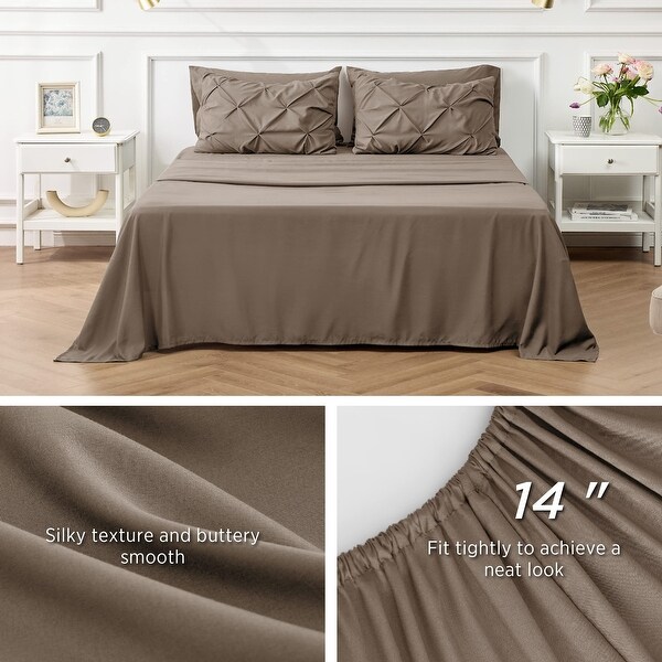 Cal King Size Comforter Sets, 7 Pieces Pintuck California King Bed