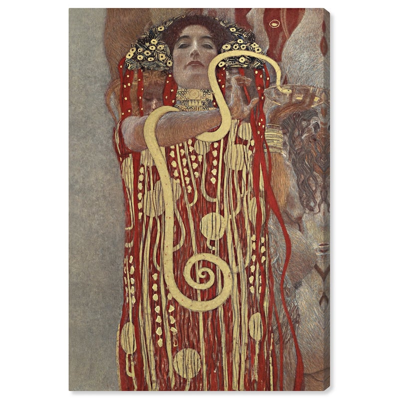 Wynwood Studio Canvas Classic and Figurative Gustav Klimt - Hygieia Gold and Metallic Gold Glam Wall Art Canvas Print