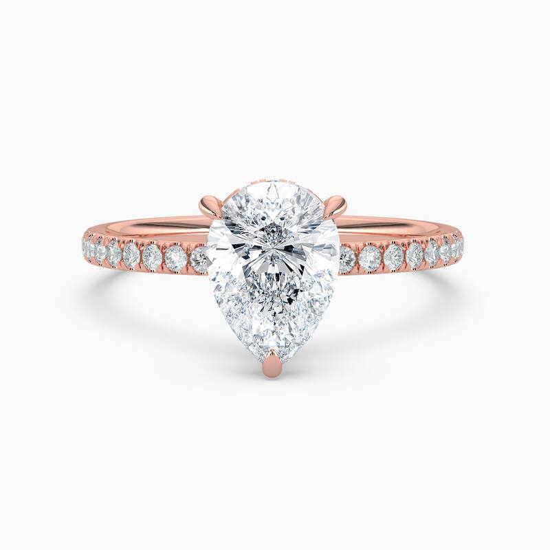 Auriya 14k Gold Lab Grown Pear Diamond Luxe Hidden Halo Engagement Ring 1.00 to 5.00 ct. tw. (F-G, VS) - 6 - 2.50 carats - Rose