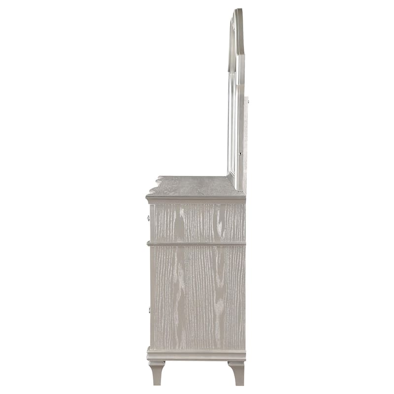 Evangeline Modern Classic Wood 9-drawer Bedroom Dresser Silver Oak