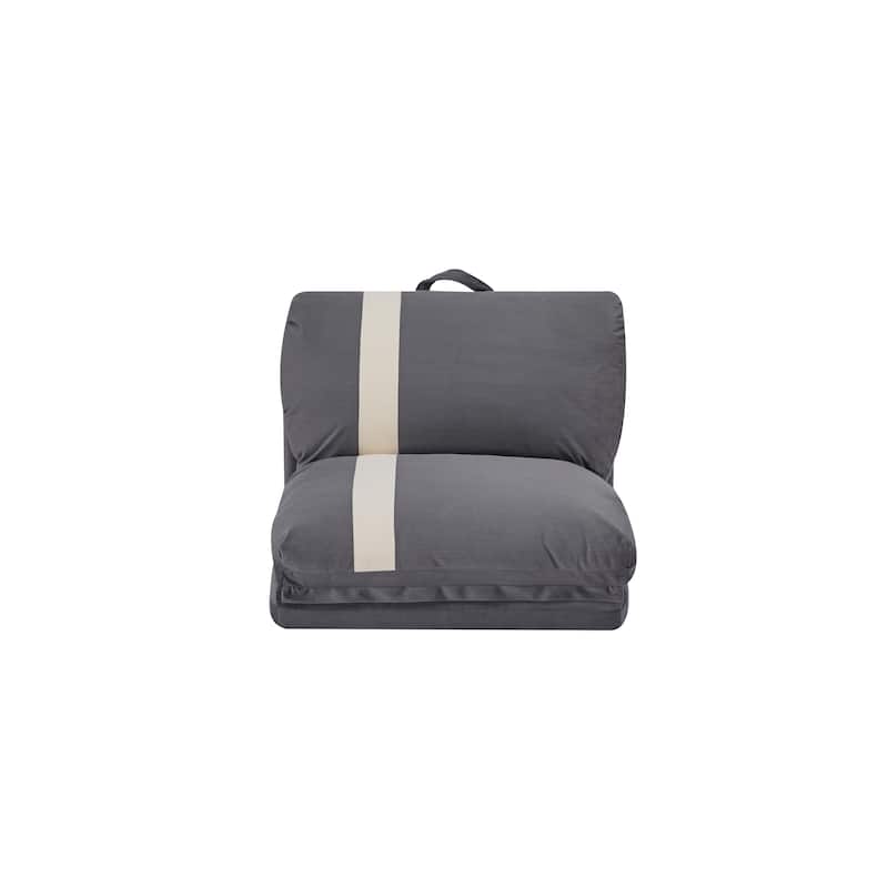Floor Sofa Bed with 6-Position Adjustable, Sleeper Sofa with 5-Second Foldable, Upholstered Bean Bag Base & Pillow