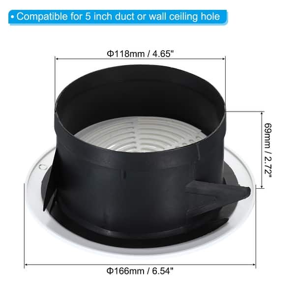 5" Round Air Vent Adjustable Grill Soffit Vent with Screen Rotate Type