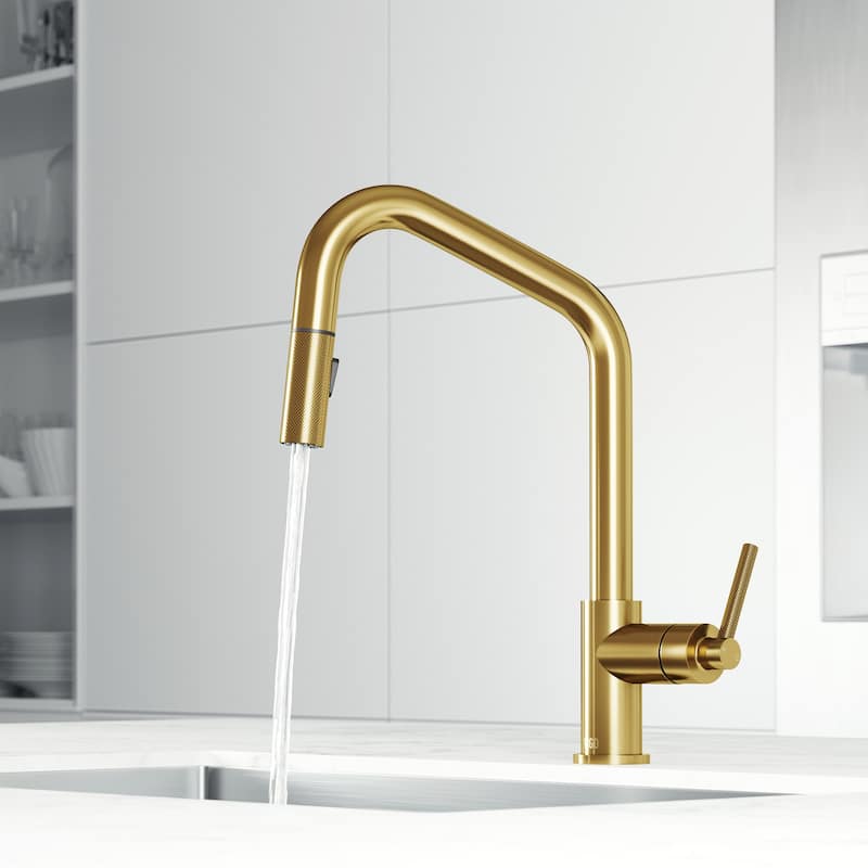 VIGO Utopia 14" H Single Handle Pull-Down Sprayer Kitchen Bar Faucet