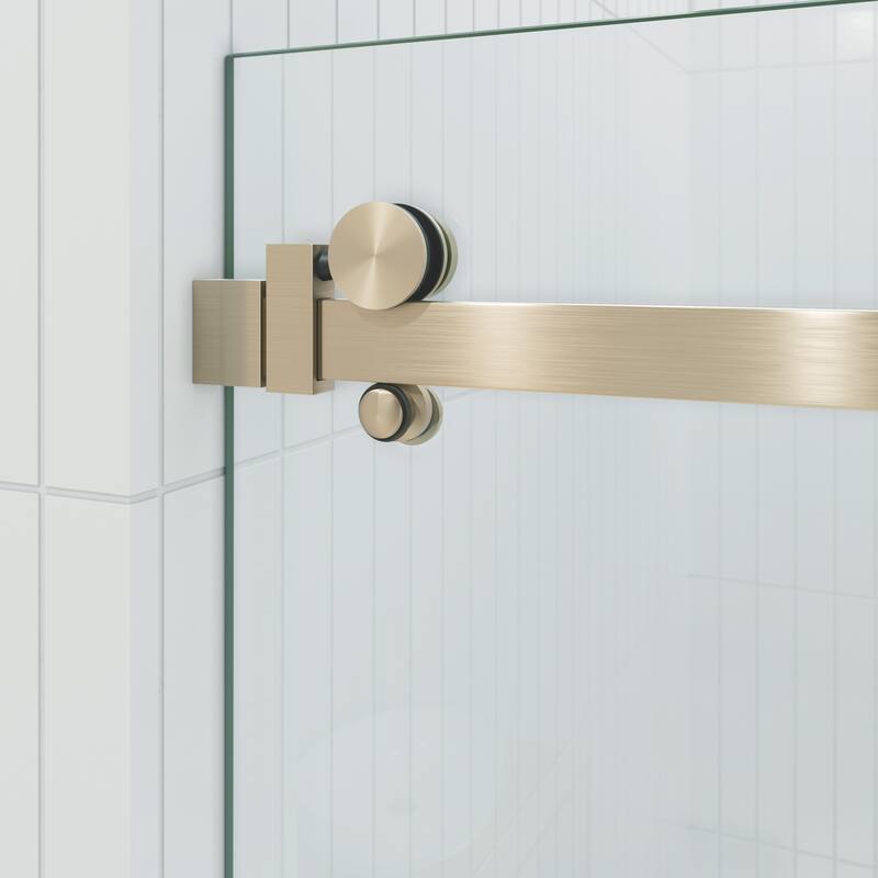 Glass Warehouse 68 in. x 78 in. Sliding Frameless Shower Door with Square Hardware